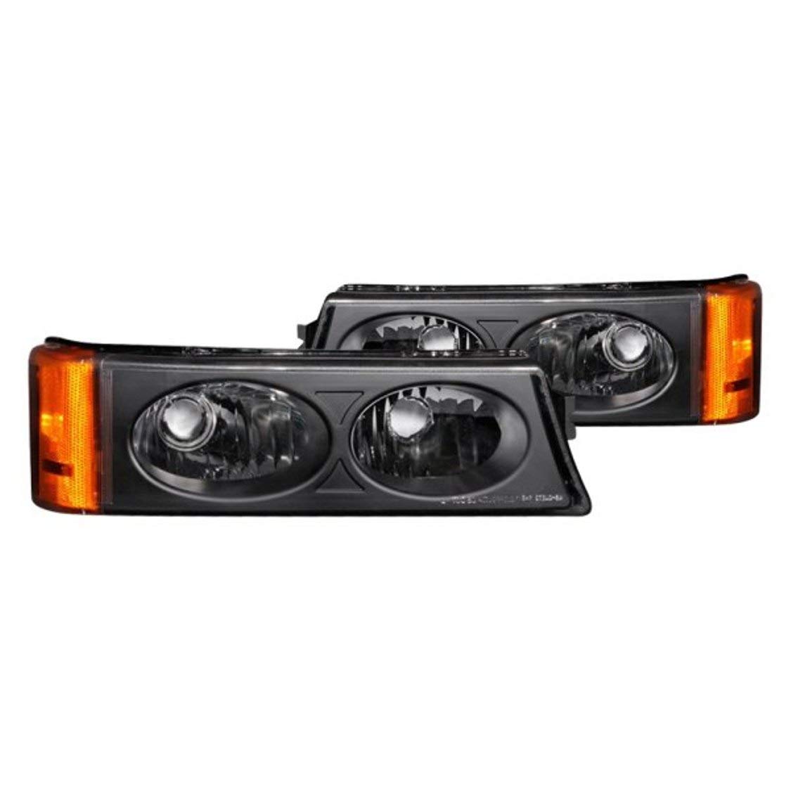 Chevrolet Avalanche/Silverado ANZO USA 511036 Black Crystal Lens Parking Light Assembly - (Sold in Pairs)