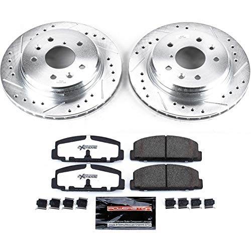 Power Stop K472-26 Z26 Carbon Fiber Brake Pads with Drilled & Slotted Brake Rotors Kit For Mazda RX-7 1986-1991 [Model Specific]