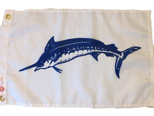 Blue Marlin Flag - Taylor Made Fishermans Catch (12" x 18") — Show Off Your Fishing Expertise with this Fishing Flag — Nylon Construction - Brass Grommets - Water Repellent — 2020109161
