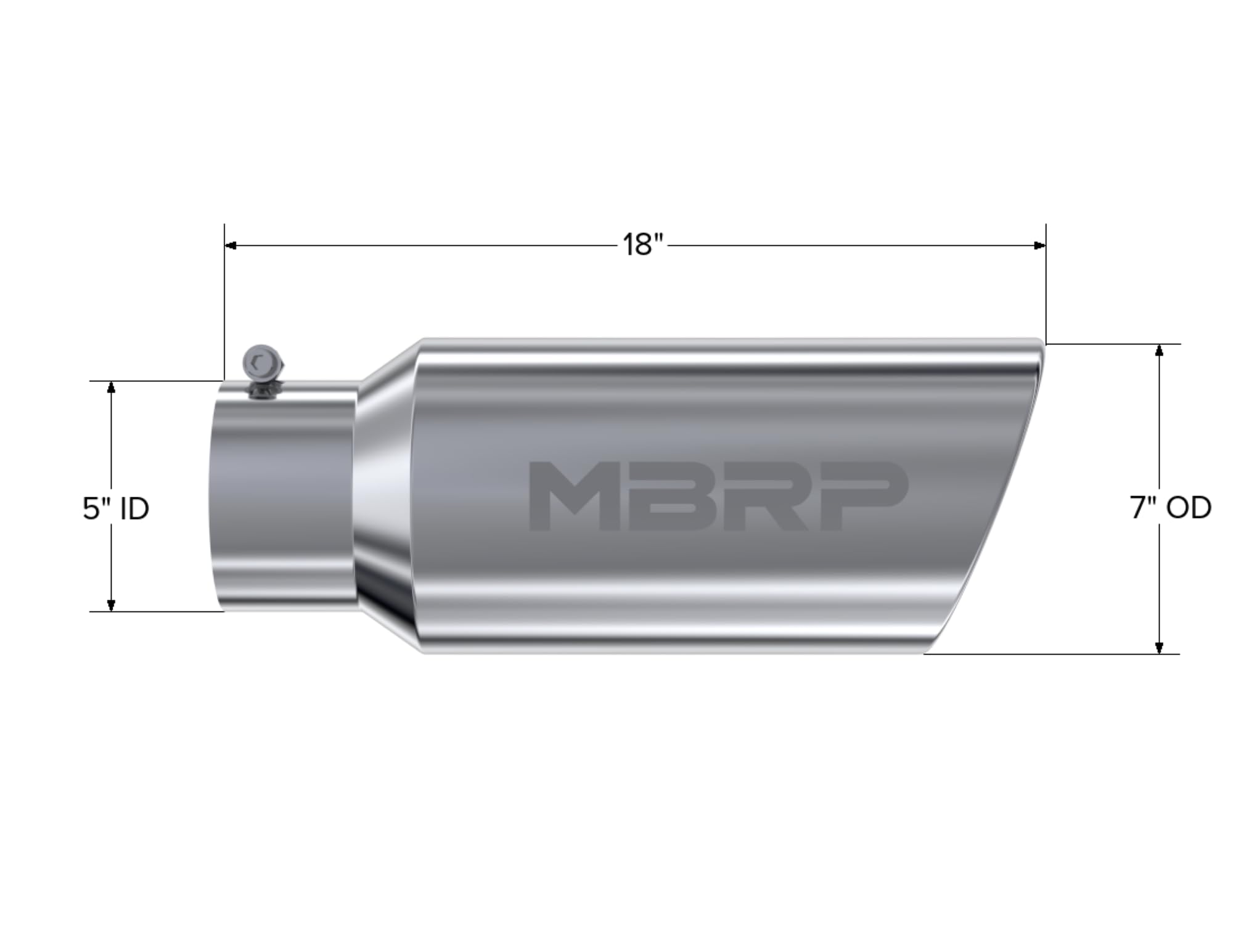 7" O.D. MBRP T5127 Rolled End Exhaust Tip (T304)