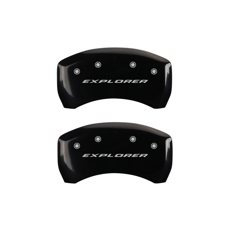 SET OF 4 CALIPER COVERS, BLACK, FRONT AND REAR: EXPLORER, SILVER CHARACTERS