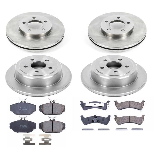 Power Stop KOE4354 Front and Rear Replacement Brake Kit-OE Brake Rotors & Ceramic Brake Pads For Ford Windstar 1995-1998 [Model Specific]