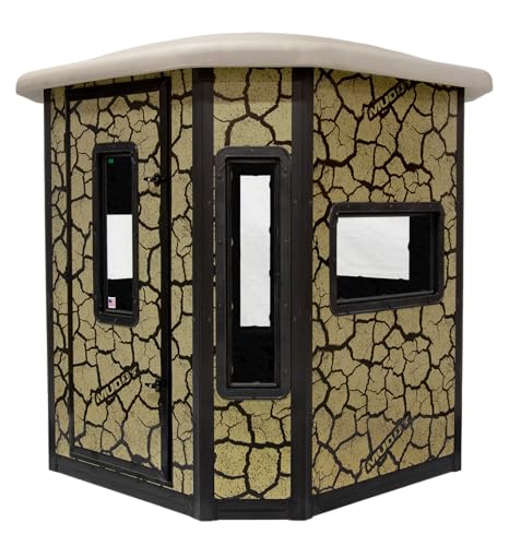 Bull XL Muddy Box Blind, Steel Wall Construction, Cracked Mud Camo