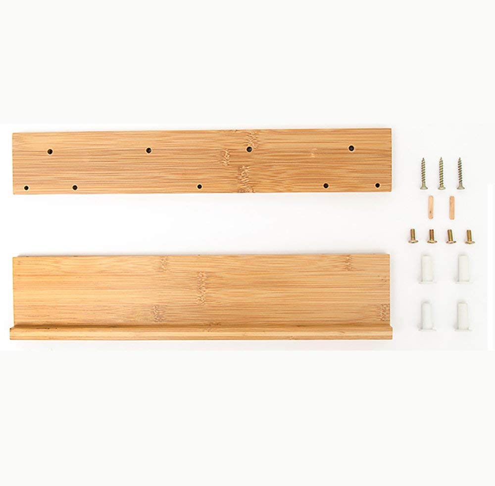 YIMJ Wall Shelf Coat Rack Bamboo Wooden Hook Rack With 5 Alloy Hooks And Upper Shelf For Storage For The Entrance Hallway Bathroom Living Room Bedroom Kitchen, White