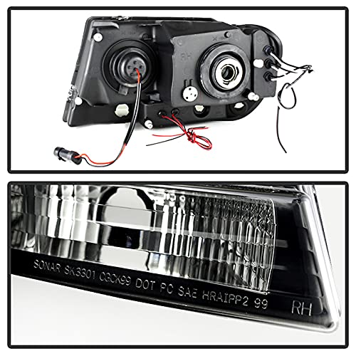 LED Halo Spyder Auto Projector Headlights Black/Clear 5011145