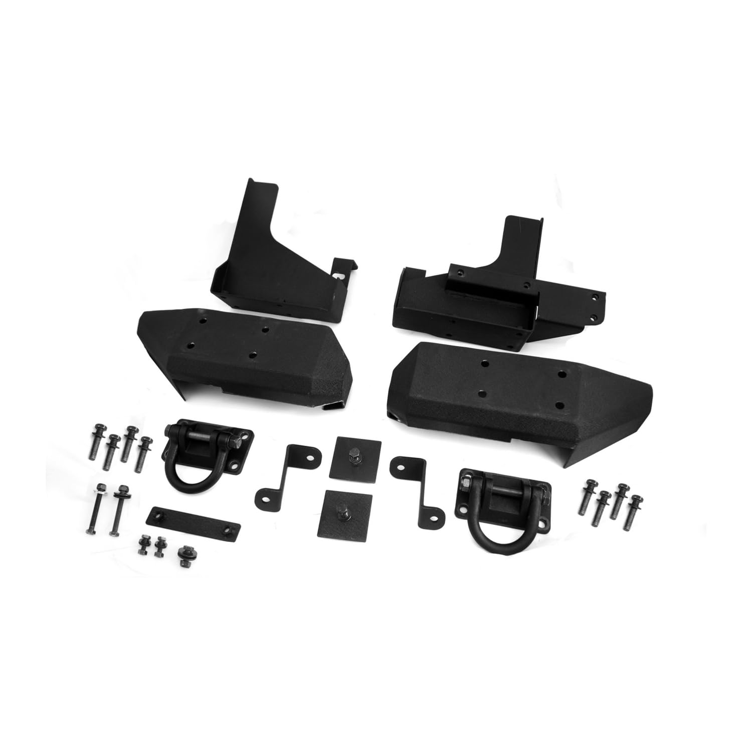 Rugged Ridge Rear Bumper, XHD | Pods, Aluminum, Textured Black | 11547.01 | Fits 2007-2018 Jeep Wrangler JK