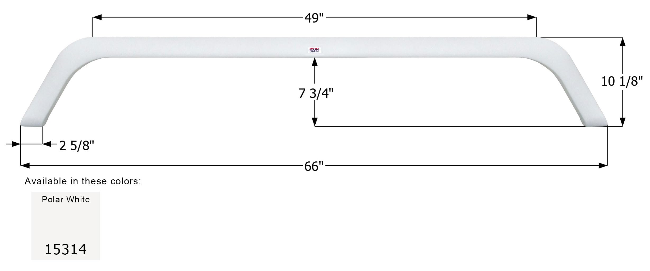 Tandem Axle Fender Skirt ICON 15314 for Dutchmen - Polar White
