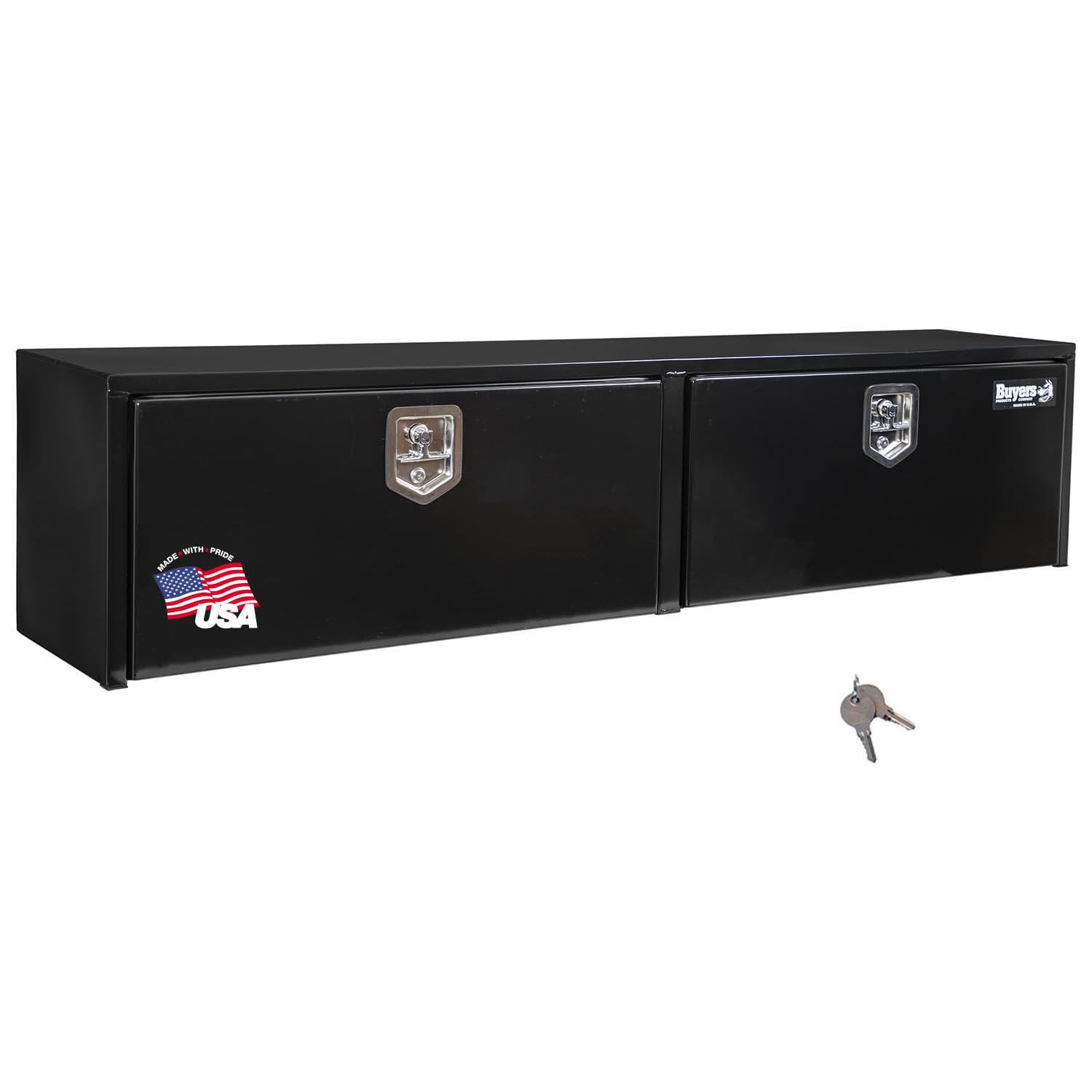 Steel Buyers Products Topsider Truck Box Black With T-Handle Latch, 18 x 72 x 16 Inch, Tool Box For Storage And Organization, Lockable Chest for Work Trucks