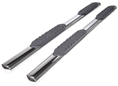 TrailFX Side Steps Nerf Bar Fits Ram 1500 Crew Cab 2011–2018 Polished Stainless Steel with Step Pads Rocker Panel Mount 4-Inch Oval Straight Set of 2 TrailFX A1537S