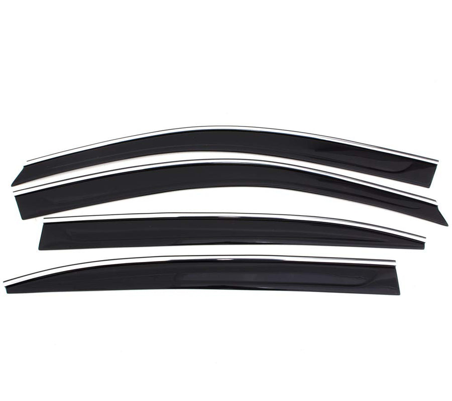 Low Profile Auto Ventshade [AVS] Rain Guards for 2019 - 2025 Cadillac XT4 | Window Vent Visors, 4 pcs. - Smoke w/Chrome Trim | 794031