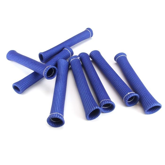 Insulation Sleeve Spark Plug KIT: 8 Pieces, 1" Diameter, 7.5" Long, Blue