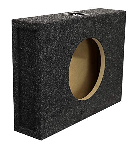 10" Bbox Single Sealed / Shallow Mount Subwoofer Enclosure Boxes & Enclosures - Pro Audio Tune - Premium Subwoofer Box Improves Audio Quality, Sound & Bass - Nickel Finish Terminals