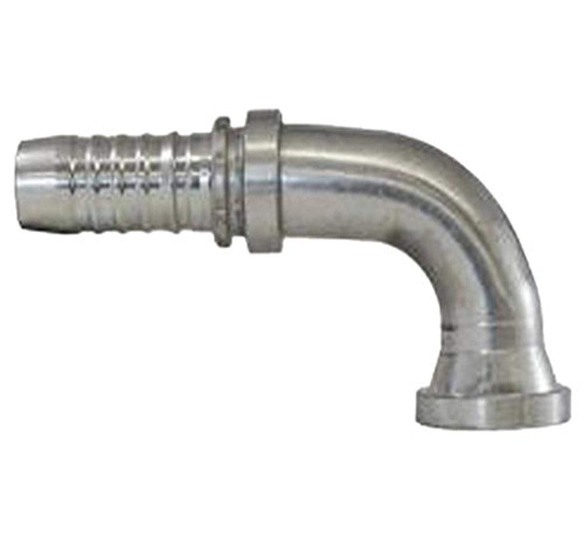 GlobalSpiral Couplings Gates 16GS-20FLH90S, Code 62 O-Ring Flange Heavy, Zinc Plated Carbon Steel, 5.28", 90° Bent Tube, 1" ID