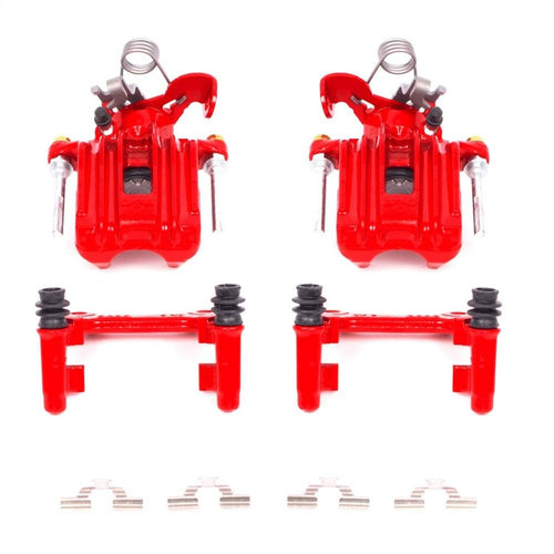 Power Stop Pair of High-Temp Red Powder Coated Rear Calipers For Audi A4 2003-2005 | Audi A4 Quattro 2003-2006/Audi A4 2003-2005 | Audi A4 Quattro 2003-2006 [Vehicle Specific]