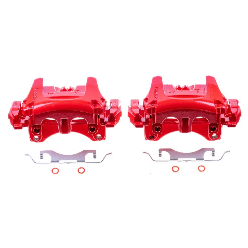Power Stop S5502 Front Pair of High-Temp Red Powder Coated Calipers For Ford Edge 2015-2021, Lincoln MKX 2016-2018, Lincoln Nautilus 2019-2022 [Model Specific]