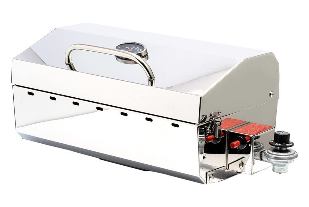 Stow N' Go Camco 58131 160 Gas Grill with Thermometer and Igniter, White