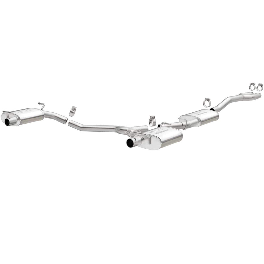 Cat-Back MagnaFlow Performance Exhaust System 19225 - Street Series, Stainless Steel 2.5in Main Piping, Dual Split Rear Exit, Satin Finish Exhaust Tip - Domestic Car Performance Exhaust Kit