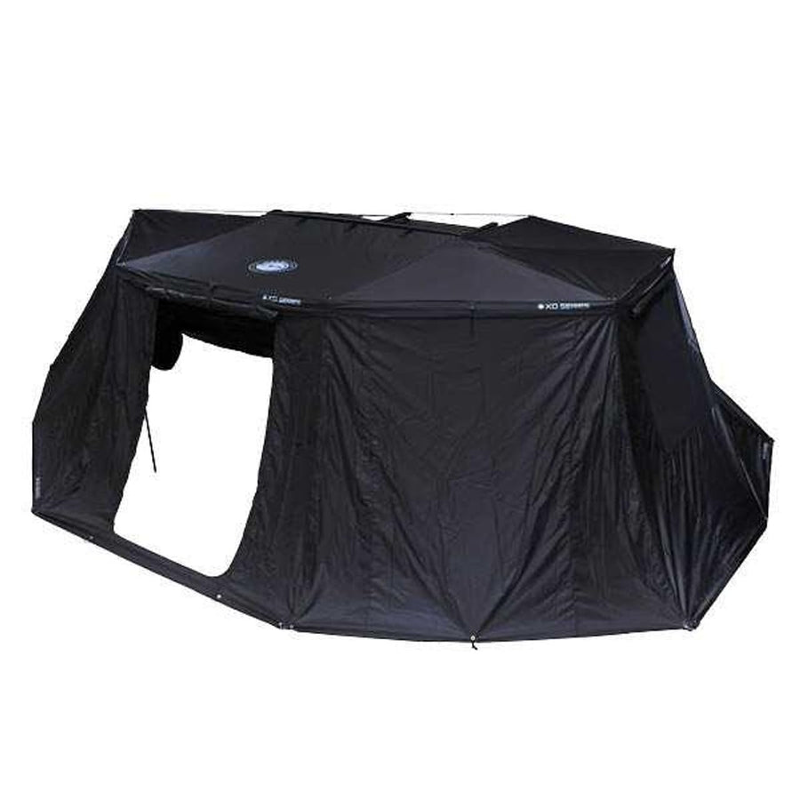 XD Nomadic 270 - Overland Vehicle Systems Awning Wall 3 W/Black Out, Driver Side, Grey Hex, Black Trim W/Storage Bag