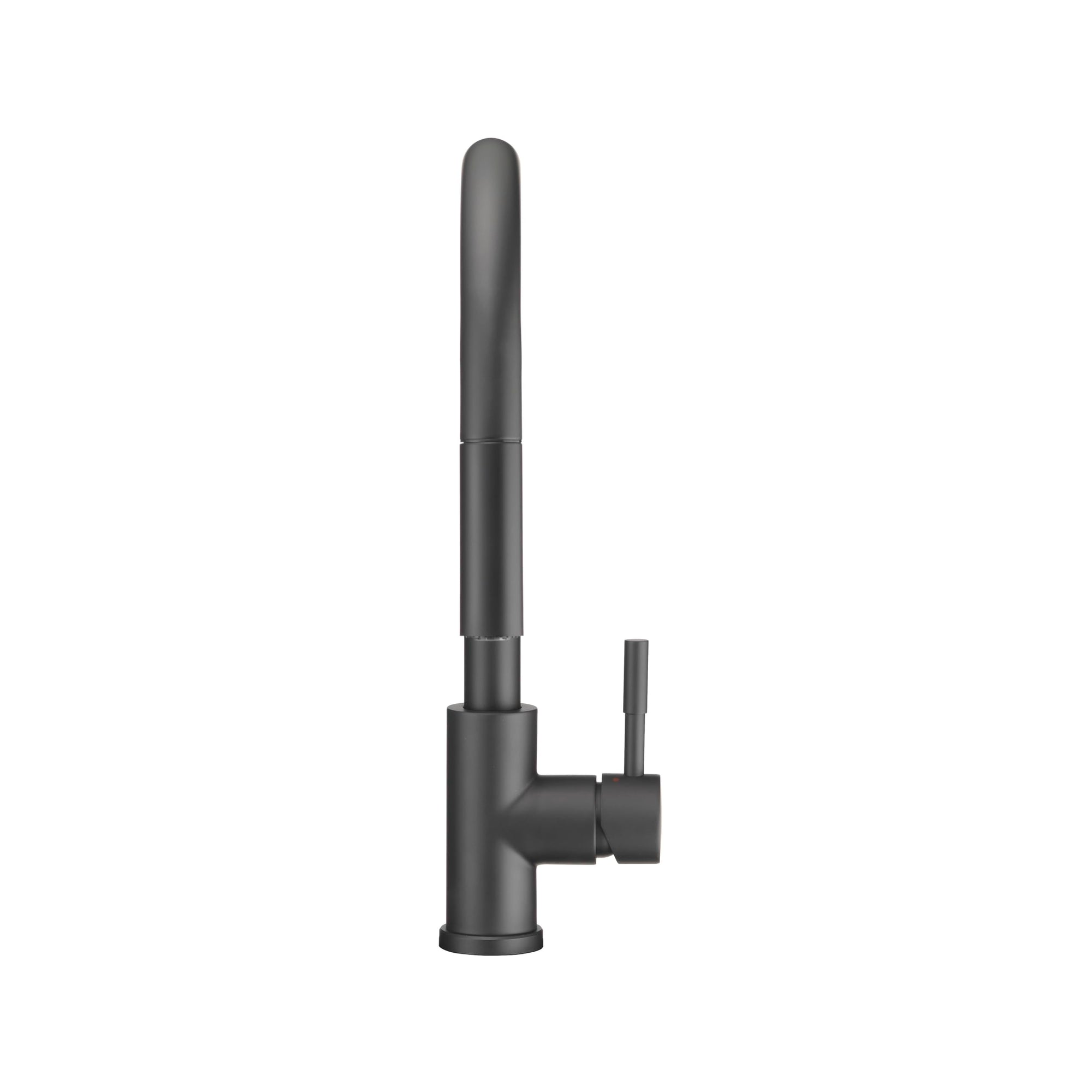 Dura Faucet Streamline RV Single Handle Pull-Down Kitchen Sink Faucet - Optional Deck Plate (Matte Black)