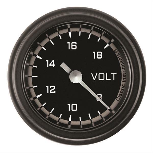 AX130GBLF Classic Instruments Gray 2-1/8" Voltage Gauge AutoCross