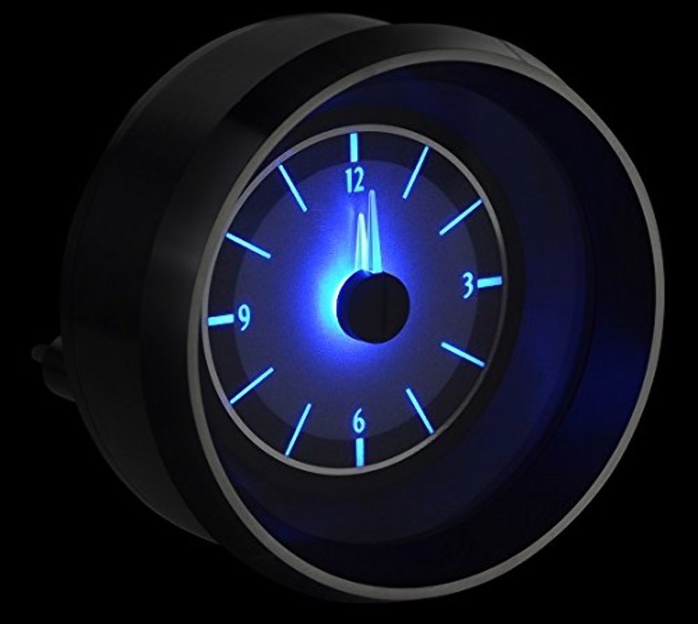 Analog Clock Gauge Dakota Digital 63-67 Chevy Corvette for use with VHX Systems only Silver Alloy Blue Backlighting VLC-63C-VET-S-B