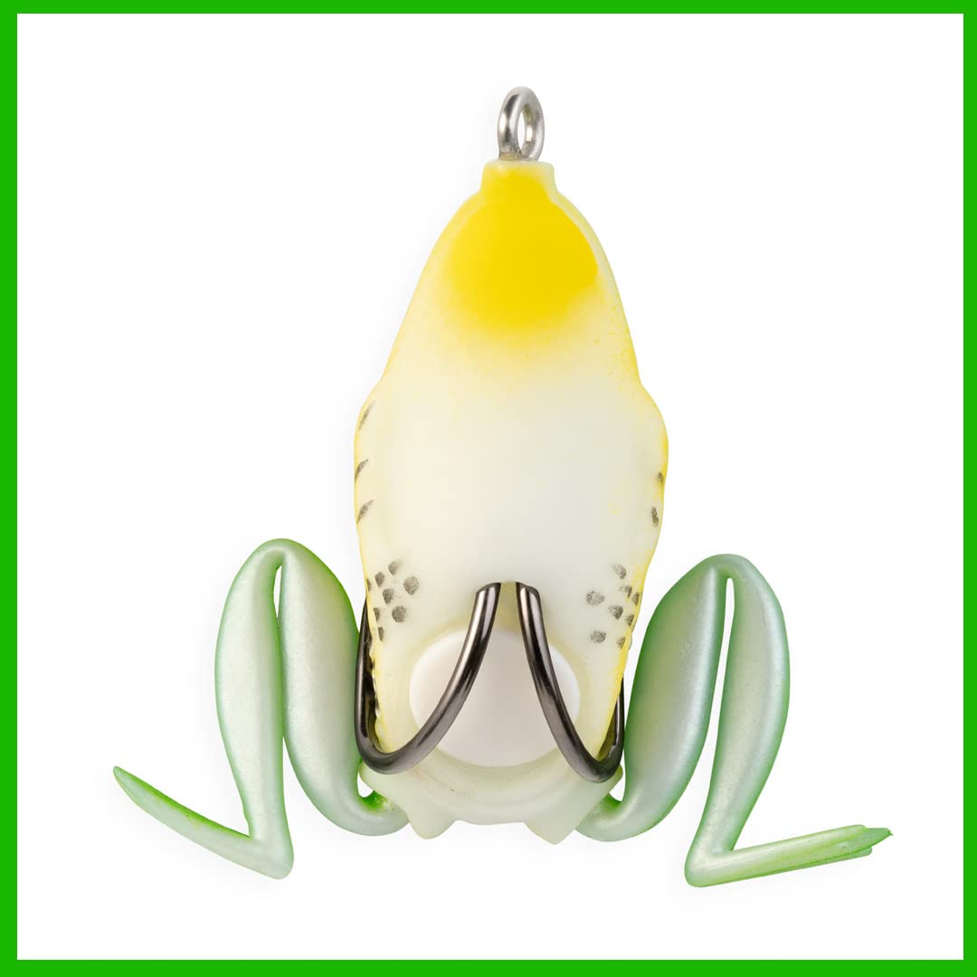 Pocket Frog Lure LUNKERHUNT for Bass Fishing | 1.75 Inch Topwater Fishing Lures with Weedless Hooks for Trout, Pike in Saltwater and Fresh Water