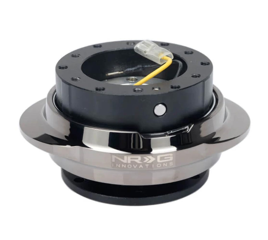 SRK-220BKC NRG Innovations Gen 2.2 Steering Wheel Quick Release Adapter with Bolts & Allen Key,6 X 70mm / 6 X 74mm Bolt Pattern,Black Body/Black Chrome Ring
