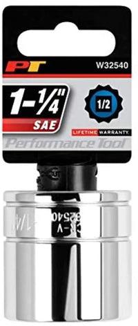 1/2 Drive Performance Tool W32540 12-Point Socket, 1-1/4