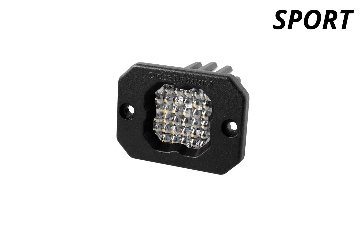 Diode Dynamics SSC1 Flush Mount Sport White LED Pod (one), Flood w/Red Backlight