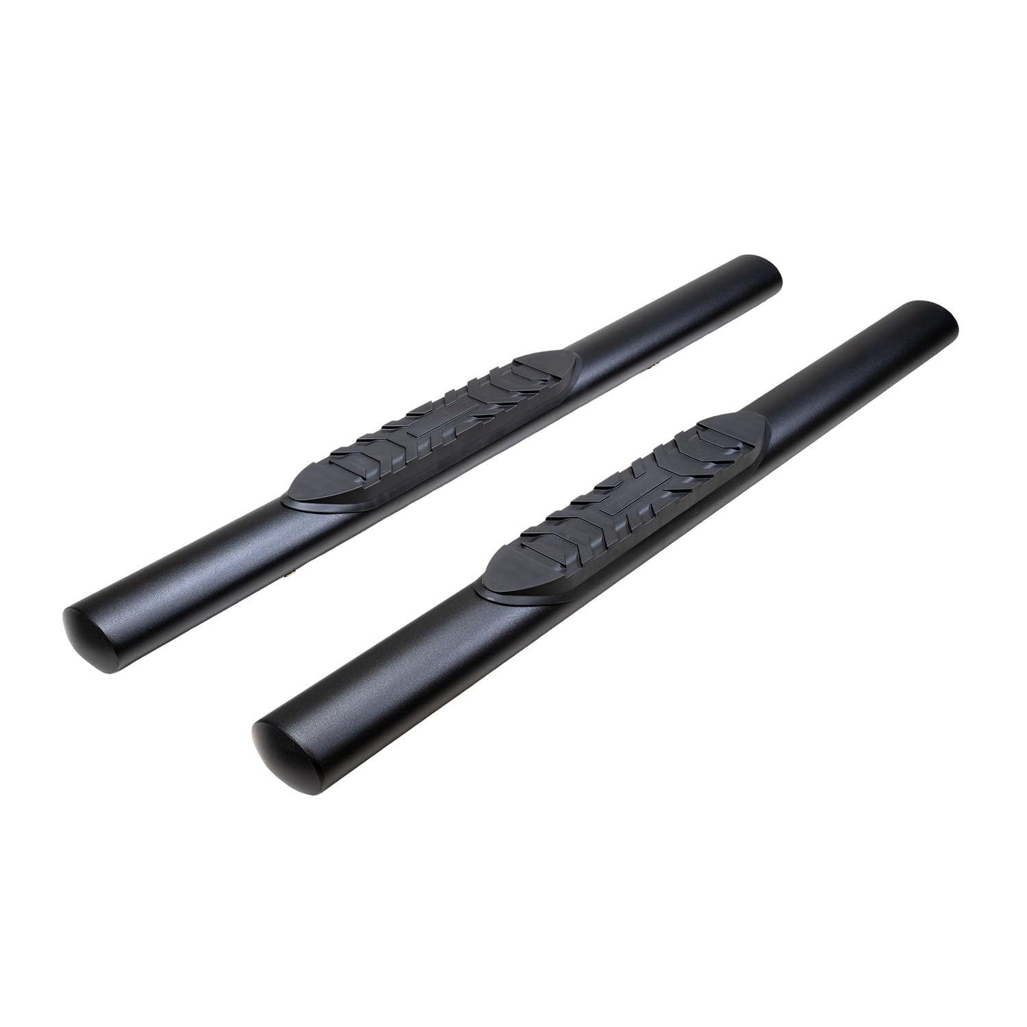 TrailFX Side Steps 4 Inch Oval Tube Fits 2018-2025 Jeep Wrangler JL Black Powder-Coated Mild Steel Rocker Panel Mount TrailFX A1546T