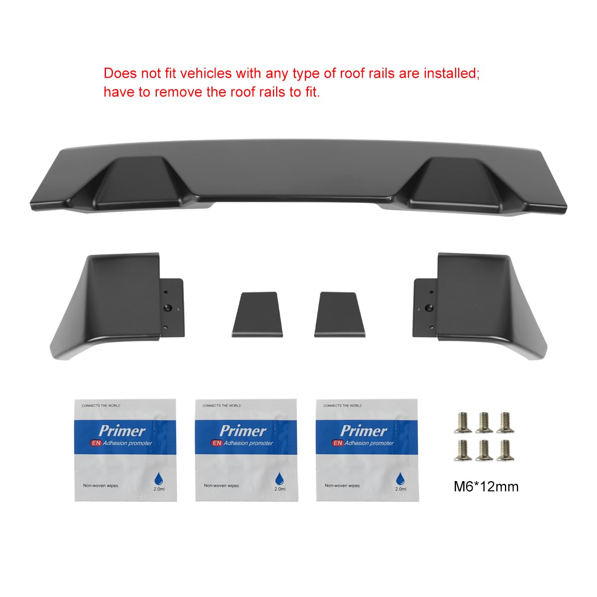 Matte Black ABS Cab Roof Spoiler Spec-D Tuning for 2009-2014 Ford F150 Models