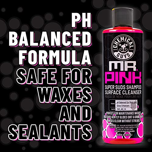 Chemical Guys Car Wash Soap Mr. Pink - 128 oz Super Suds Foaming Soap for Cannon, Blaster, or Bucket Washing - pH Balanced, Safe on Wax, Sealant, Ceramic, and Clear Coat Finishes
