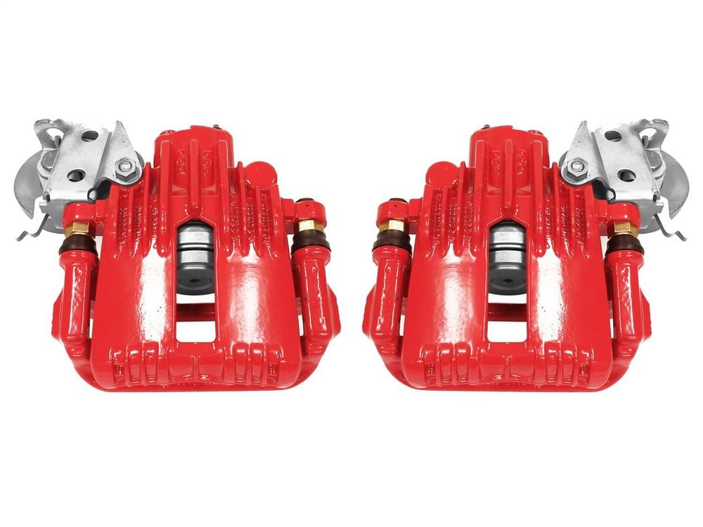 Power Stop S4540 Rear Pair of High-Temp Red Powder Coated Calipers For Chevrolet Camaro 1993-1997, Pontiac Firebird 1993-1997 [Model Specific]