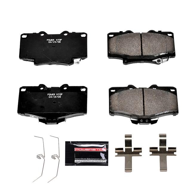 Power Stop Z23-611 Z23 Evolution Sport Carbon Fiber Infused Ceramic Brake Pads with Hardware For Toyota 4Runner 1991-1995, Toyota T100 1993-1998 [Model Specific]