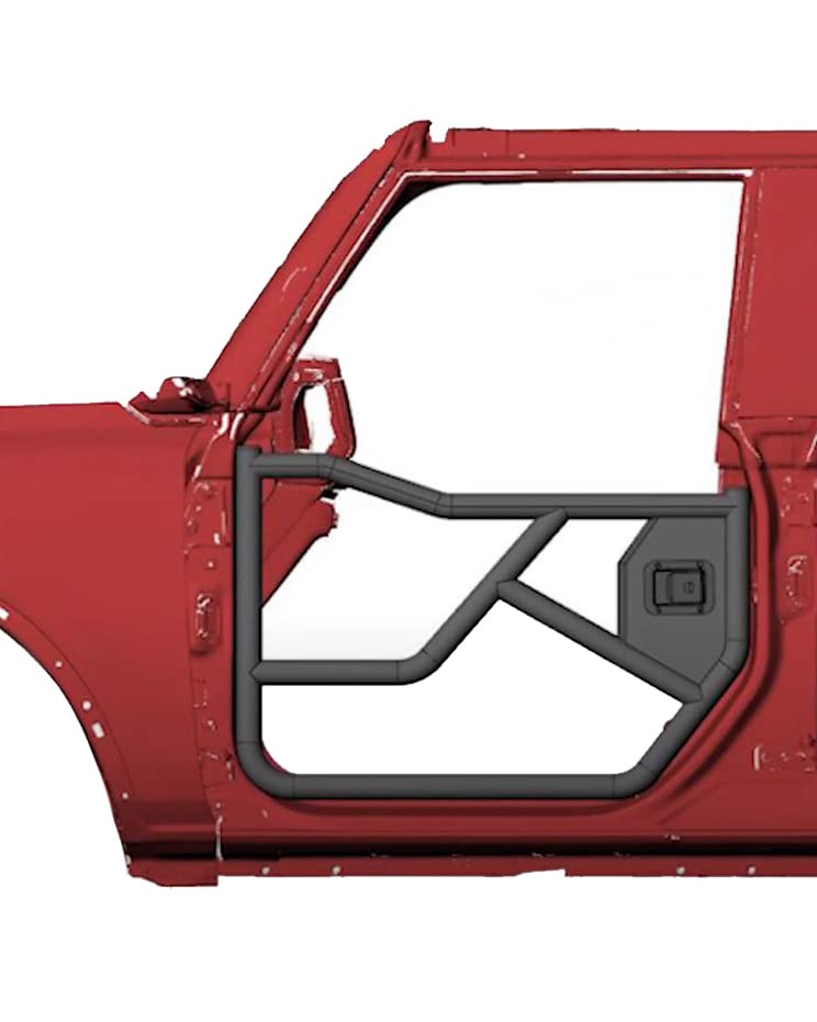 Tubular Black Horse Front Doors Tubular Metal Compatible with 2021-2024 Ford Bronco-TFDFB21