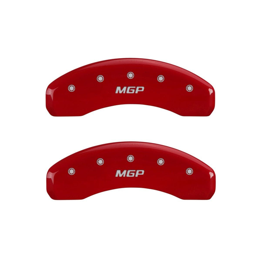 SET OF 4 CALIPER COVERS, REAR AND FRONT: MGP, RED, SILVER CHARACTERS