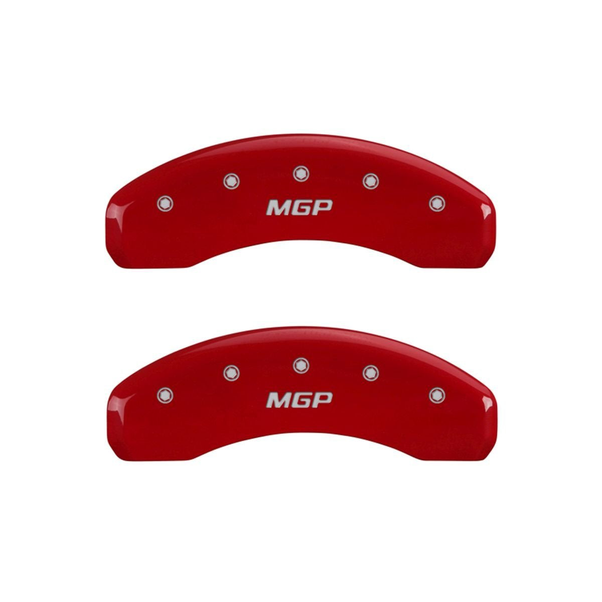 SET OF 4 CALIPER COVERS, REAR AND FRONT: MGP, RED, SILVER CHARACTERS