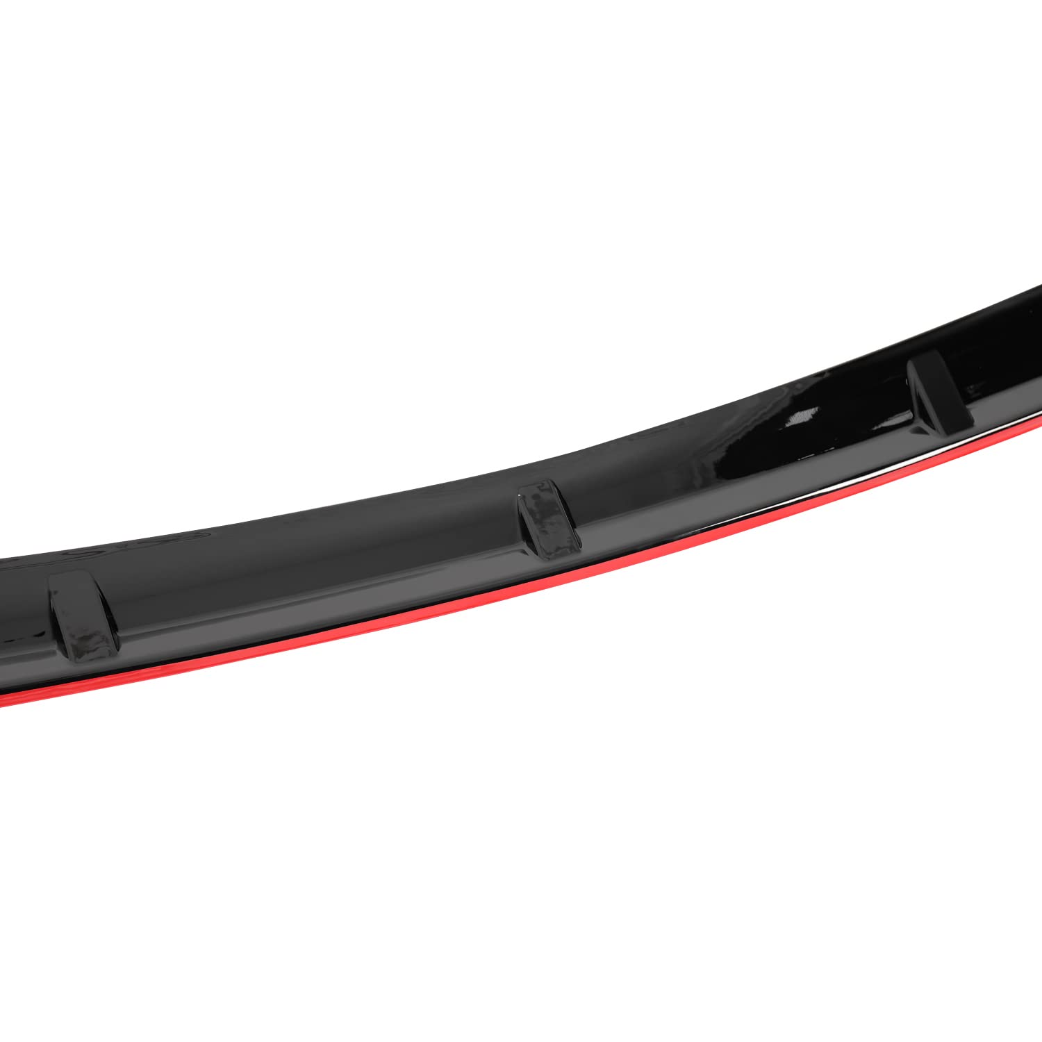 Glossy Black Spec-D Tuning Red Trim Front Bumper Lip Spoiler 3PC Compatible with 2019-2021 Mercedes Benz W205