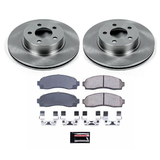POWERSTOP Autospecialty KOE1923 Front Replacement Brake Kit-OE Brake Rotors & Ceramic Brake Pads For Explorer Sport, Explorer Sport Trac, Ranger, Mazda B3, Mazda B4000 [Model Specific]
