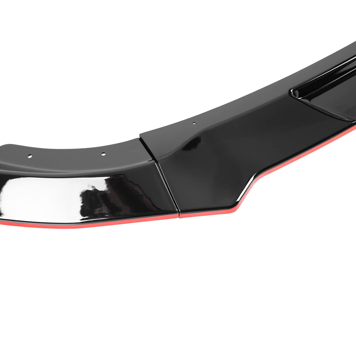 Glossy Black Spec-D Tuning Red Trim Front Bumper Lip Spoiler Kit 3PC Set Compatible with Nissan 370Z 2009-2012
