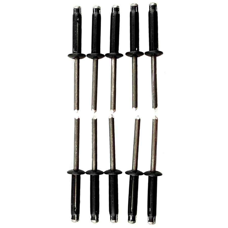 Tri-Fold YakAttack Rivet Kit, 10 Pack | 3/16” Aluminum Rivets with .157–.472 Grip Range | Durable Black Finish for Kayak & Marine Accessory Installation | Made in USA