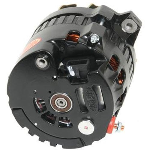 Alt GM CS130 Powermaster Black 140A 6 grv Pulley Str MTG 6.14" Side BAT Post 1-Wire or OE Hookup