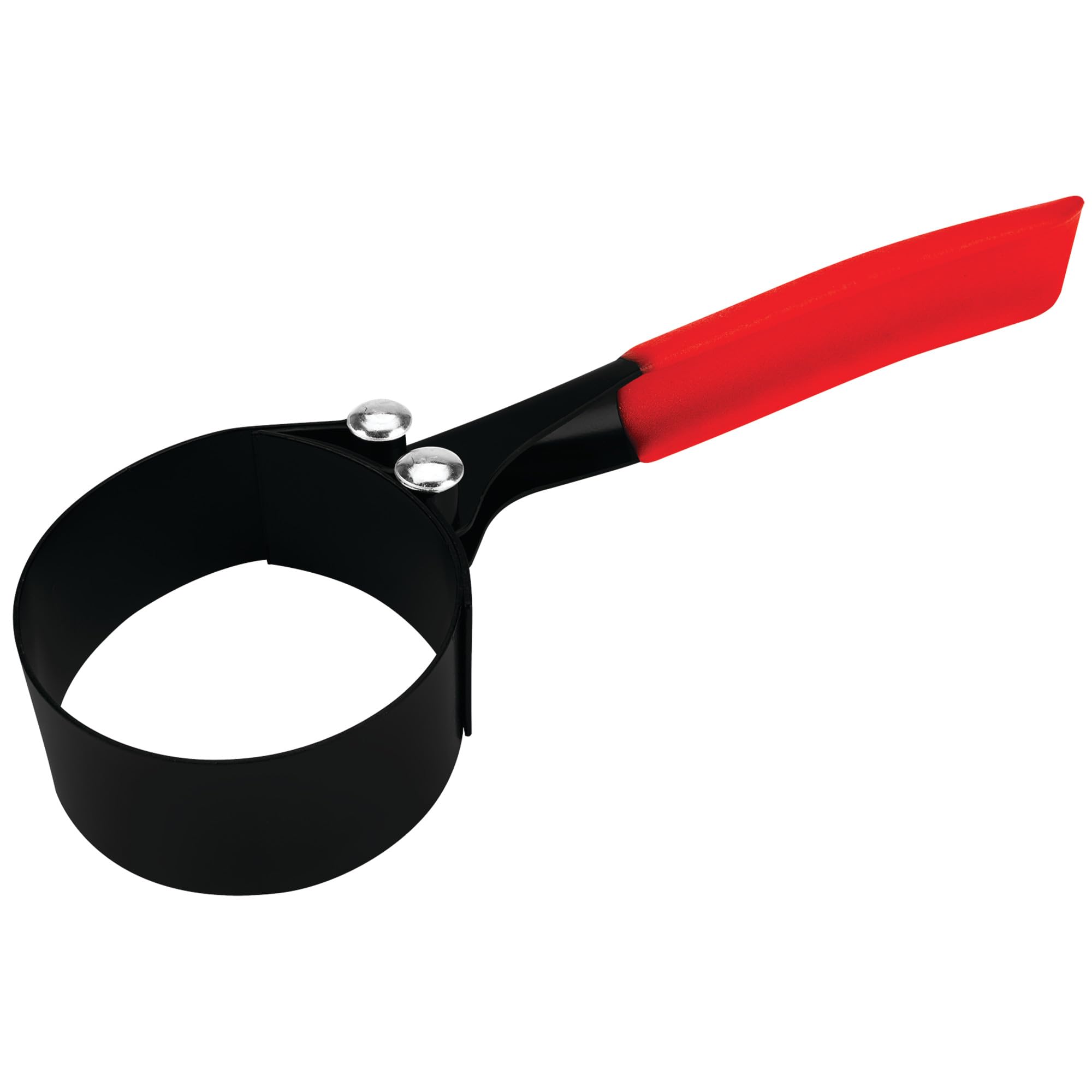 W54123 Performance Tool Oil Filter Wrench, Swivel Handle, Studded Steel Band, 2 1/4 in. to 2 3/4 in. (57mm to 69mm) Diameter, Black/Red