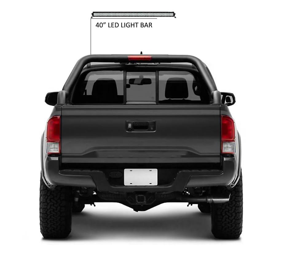 Gladiator Black Horse Roll Bar Modular Black W/40 LED Light Bar Compatible with 2015-2024 GMC Canyon/Chevrolet Colorado/Toyota Tacoma-GLRB-03B-KIT