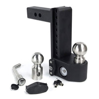 Weigh Safe Drop Steel Hitch - Adjustable Trailer Hitch with Ball Mount - Designed for 2.5" Receivers - Includes 2 Tow Balls - 8" Drop Hitch, 22,000 lbs GTW, 2-Piece Lock Set