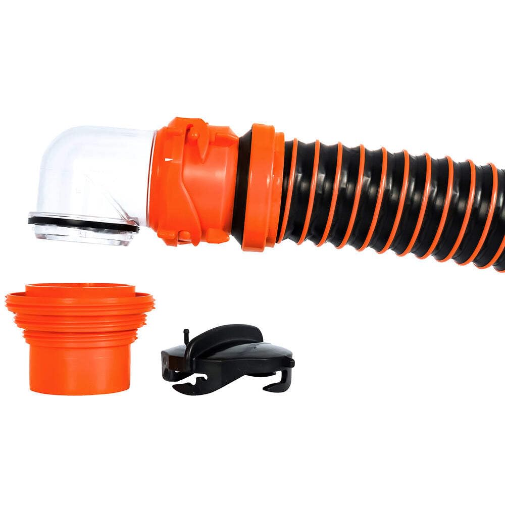 15' RhinoEXTREME Sewer Hose Kit w/SwivelFit,4N1,Elbow,Caps