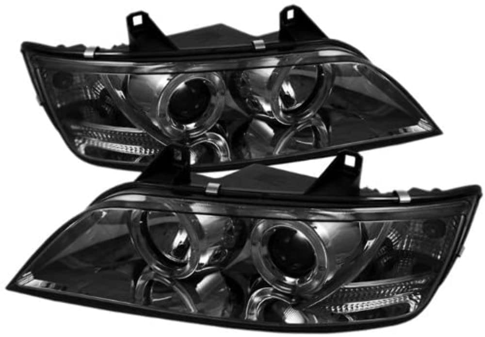 BMW Z3 96-02 Spyder 5009104 Projector Headlights - LED Halo - Smoke - High H1 (Included) - Low H1 (Included)