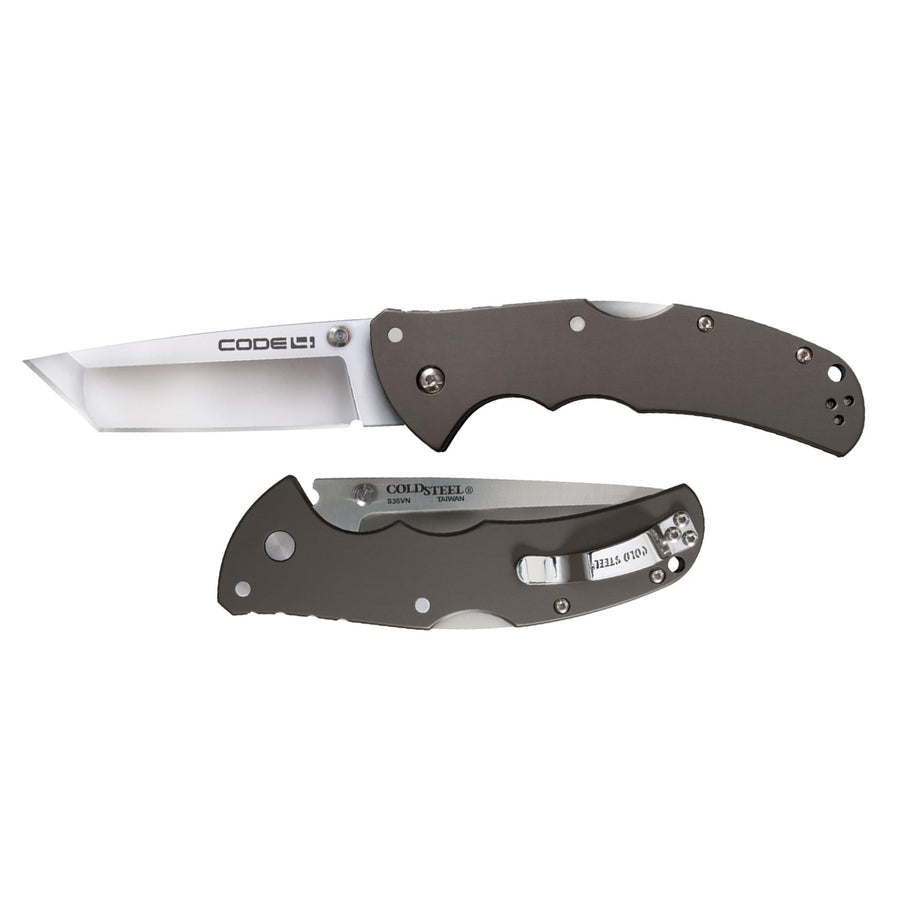 Cold Steel 3.5" Code 4 S35VN Razor-Sharp Tanto Point Blade 5" Aluminum Handle Folding Knife w/Tri-Ad Lock, Boxed