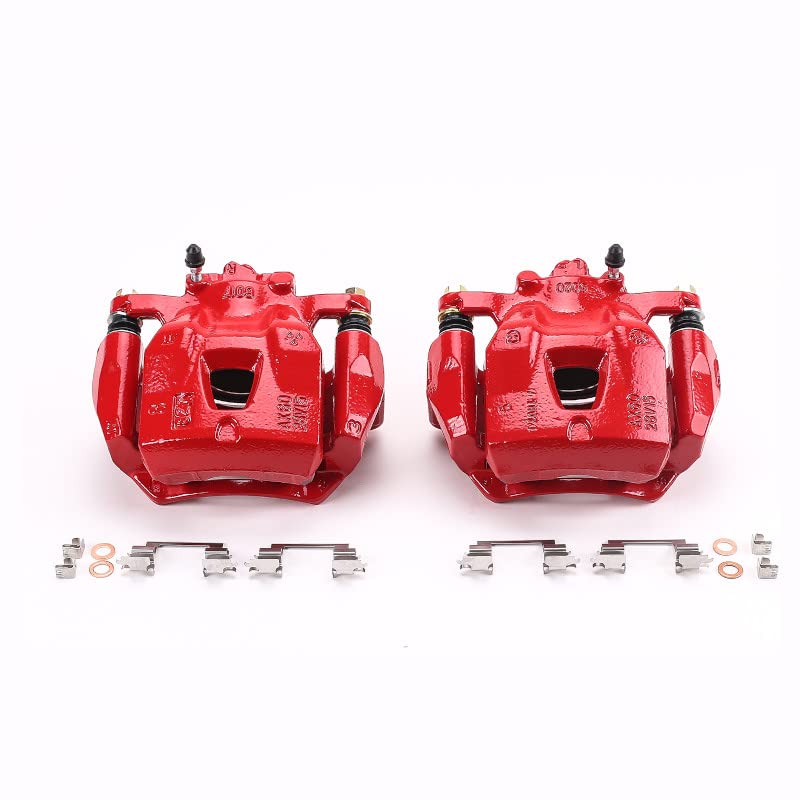 Power Stop S1974 Front Pair of High-Temp Red Powder Coated Calipers