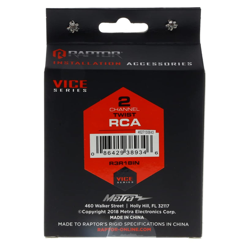 Raptor 1.5 Foot R3R18IN Coax 2 Channel RCA Cable